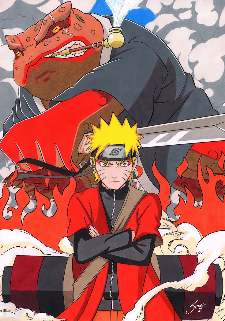 Naruto in Sage Mode with toad summoning — Sage Jutsu explained